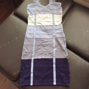 Blue ombré Bebe stretch dress, size XS